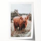 Rustic Farmhouse Wall Art - Highland Cow Country Style Decor Print