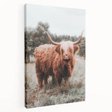 Rustic Farmhouse Wall Art - Highland Cow Country Style Decor Print