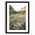 Rustic Farmhouse Wall Art - Serene Mountain Valley with Wildflowers