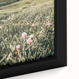 Rustic Farmhouse Wall Art - Serene Mountain Valley with Wildflowers