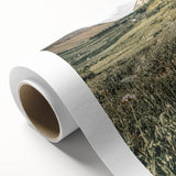 Rustic Farmhouse Wall Art - Serene Mountain Valley with Wildflowers