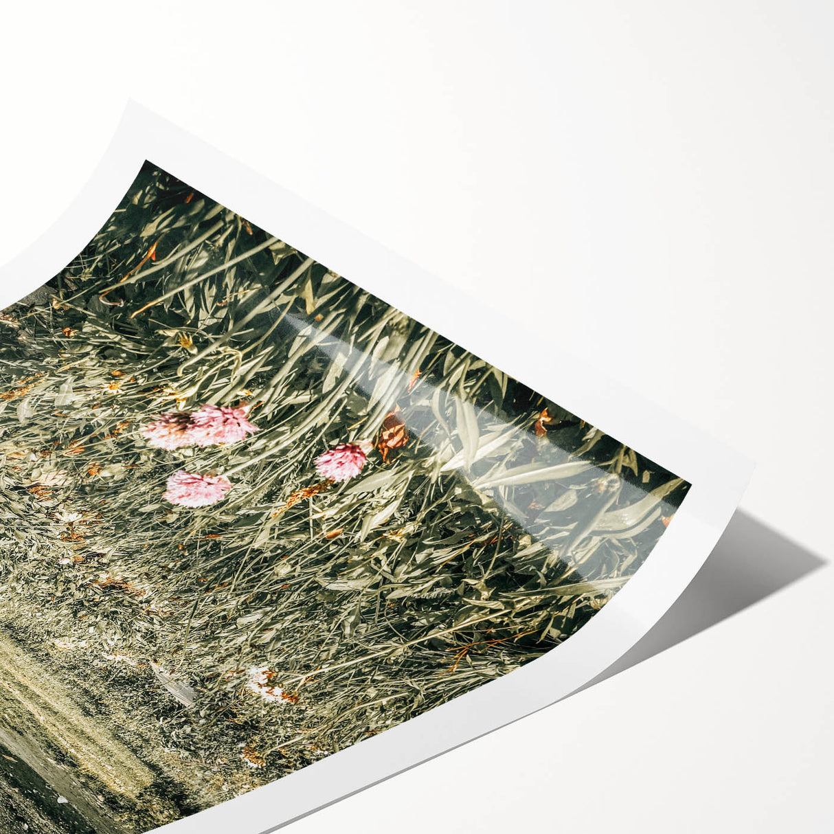 Rustic Farmhouse Wall Art - Serene Mountain Valley with Wildflowers