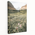 Rustic Farmhouse Wall Art - Serene Mountain Valley with Wildflowers