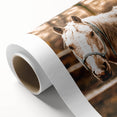 Vintage Farmhouse Wall Art - Majestic Horse in Rustic Country Scene
