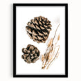 Rustic Farmhouse Wall Art - Pine Cone and Natural Branches Print