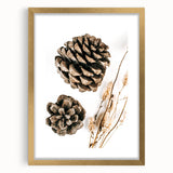 Rustic Farmhouse Wall Art - Pine Cone and Natural Branches Print