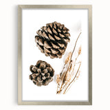 Rustic Farmhouse Wall Art - Pine Cone and Natural Branches Print