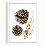 Rustic Farmhouse Wall Art - Pine Cone and Natural Branches Print