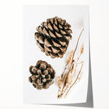 Rustic Farmhouse Wall Art - Pine Cone and Natural Branches Print