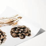 Rustic Farmhouse Wall Art - Pine Cone and Natural Branches Print