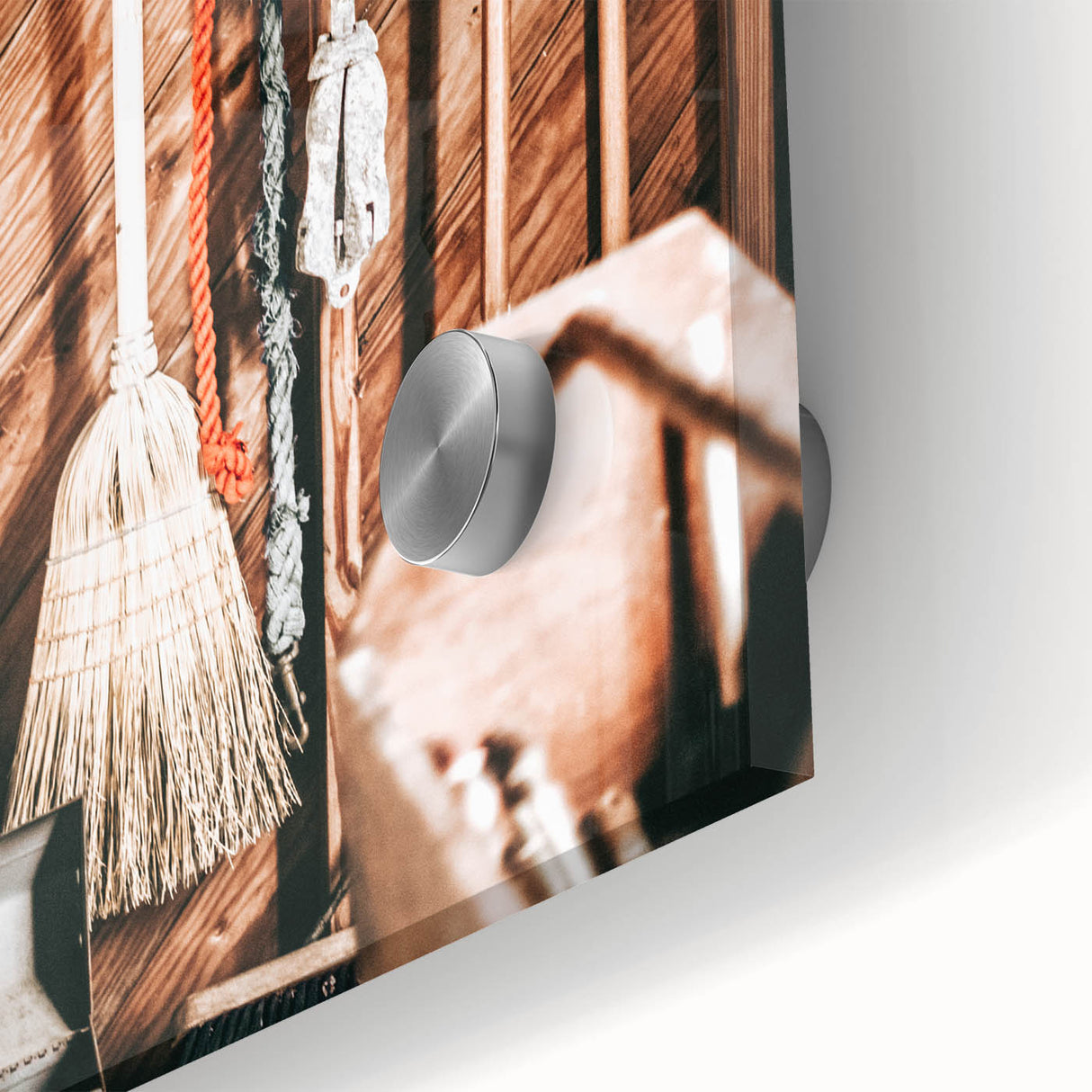 Vintage Farmhouse Wall Art - Rustic Rope and Tools in Country Shed