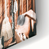 Vintage Farmhouse Wall Art - Rustic Rope and Tools in Country Shed