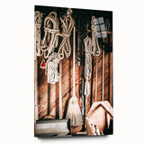 Vintage Farmhouse Wall Art - Rustic Rope and Tools in Country Shed