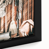 Vintage Farmhouse Wall Art - Rustic Rope and Tools in Country Shed