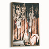 Vintage Farmhouse Wall Art - Rustic Rope and Tools in Country Shed