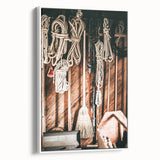 Vintage Farmhouse Wall Art - Rustic Rope and Tools in Country Shed