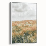 Farmhouse Wall Art - Tranquil Open Field with Soft Clouds Print