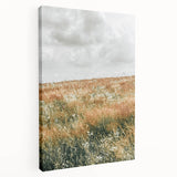 Farmhouse Wall Art - Tranquil Open Field with Soft Clouds Print