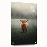 Farmhouse Wall Art - Highland Cow in Misty Field Country Style Decor
