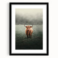 Farmhouse Wall Art - Highland Cow in Misty Field Country Style Decor