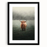 Farmhouse Wall Art - Highland Cow in Misty Field Country Style Decor