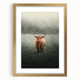 Farmhouse Wall Art - Highland Cow in Misty Field Country Style Decor