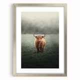 Farmhouse Wall Art - Highland Cow in Misty Field Country Style Decor
