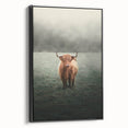 Farmhouse Wall Art - Highland Cow in Misty Field Country Style Decor