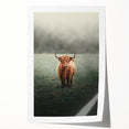 Farmhouse Wall Art - Highland Cow in Misty Field Country Style Decor