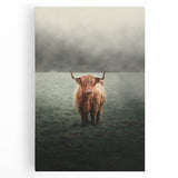 Farmhouse Wall Art - Highland Cow in Misty Field Country Style Decor