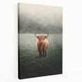 Farmhouse Wall Art - Highland Cow in Misty Field Country Style Decor