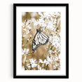 Farmhouse Wall Art - Butterfly on White Flowers in Rustic Meadow Print
