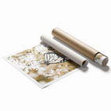 Farmhouse Wall Art - Butterfly on White Flowers in Rustic Meadow Print