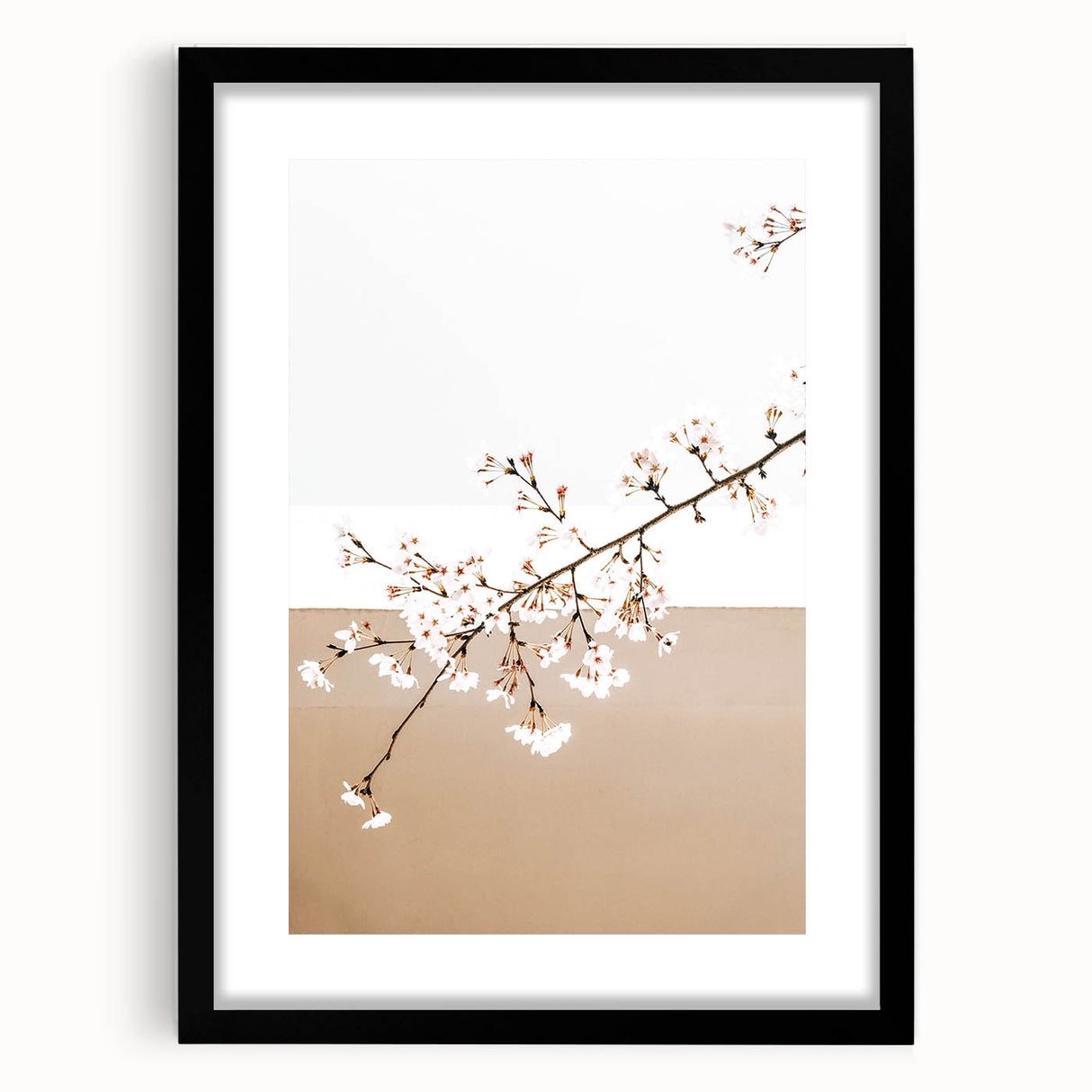 Farmhouse Wall Art - Delicate Blossom Branch in Minimalist Rustic Style