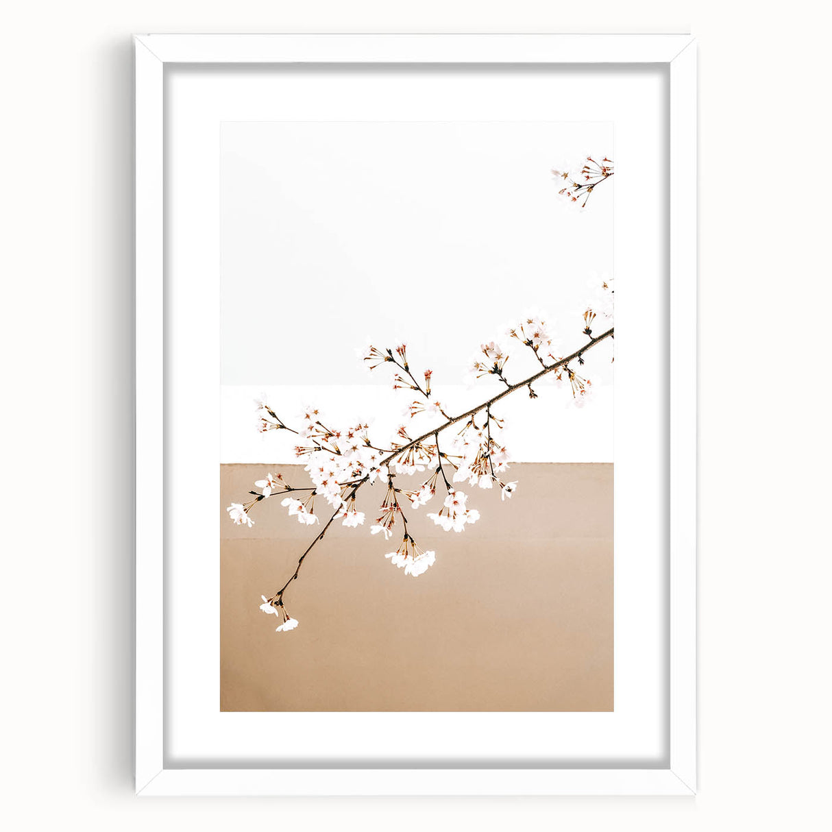 Farmhouse Wall Art - Delicate Blossom Branch in Minimalist Rustic Style
