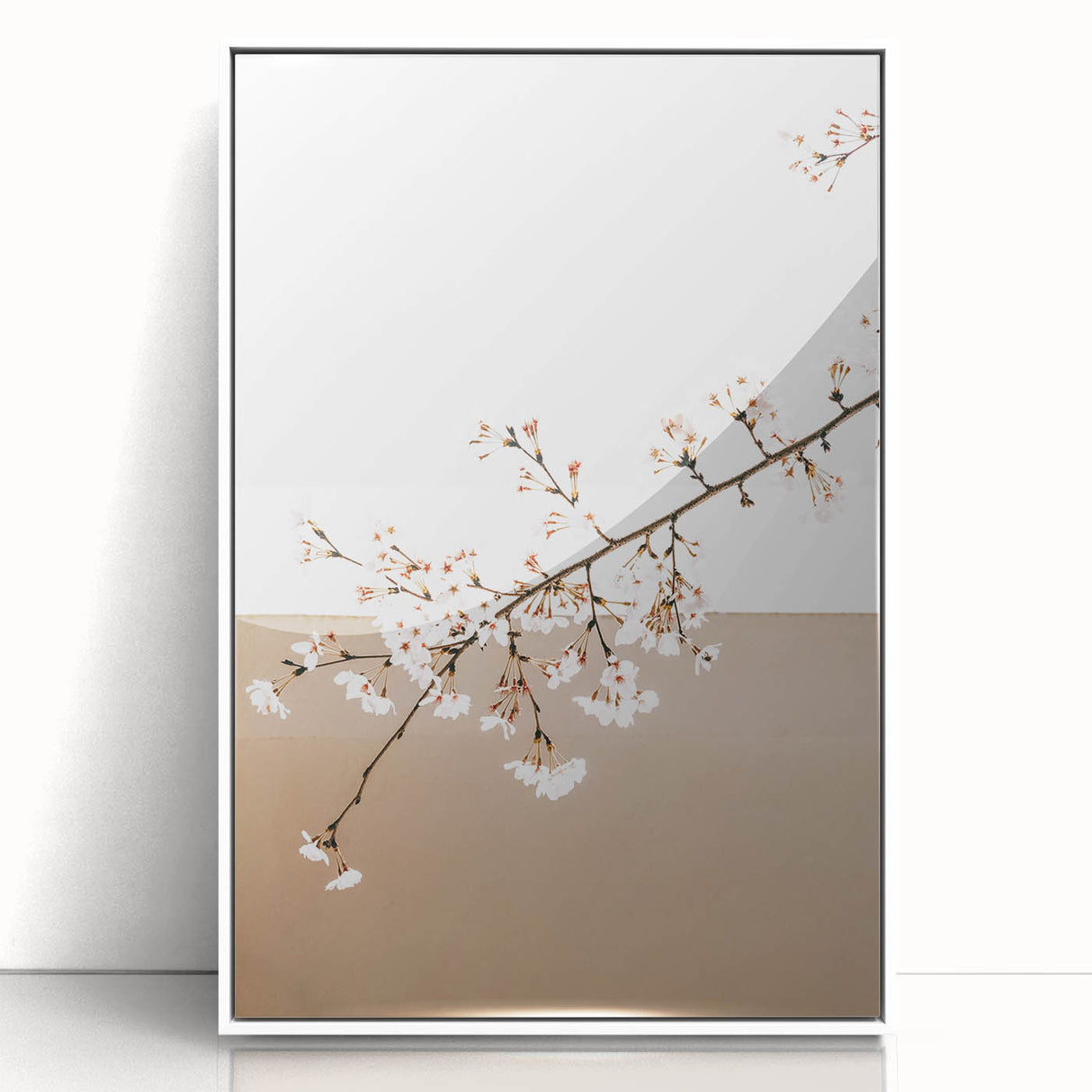 Farmhouse Wall Art - Delicate Blossom Branch in Minimalist Rustic Style