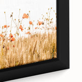 Farmhouse Wall Art - Poppies in Golden Wheat Field Rustic Style Print