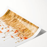 Farmhouse Wall Art - Poppies in Golden Wheat Field Rustic Style Print