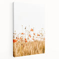Farmhouse Wall Art - Poppies in Golden Wheat Field Rustic Style Print