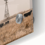 Farmhouse Wall Art - Windmill and Cattle Rustic Country Style Decor