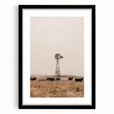 Farmhouse Wall Art - Windmill and Cattle Rustic Country Style Decor