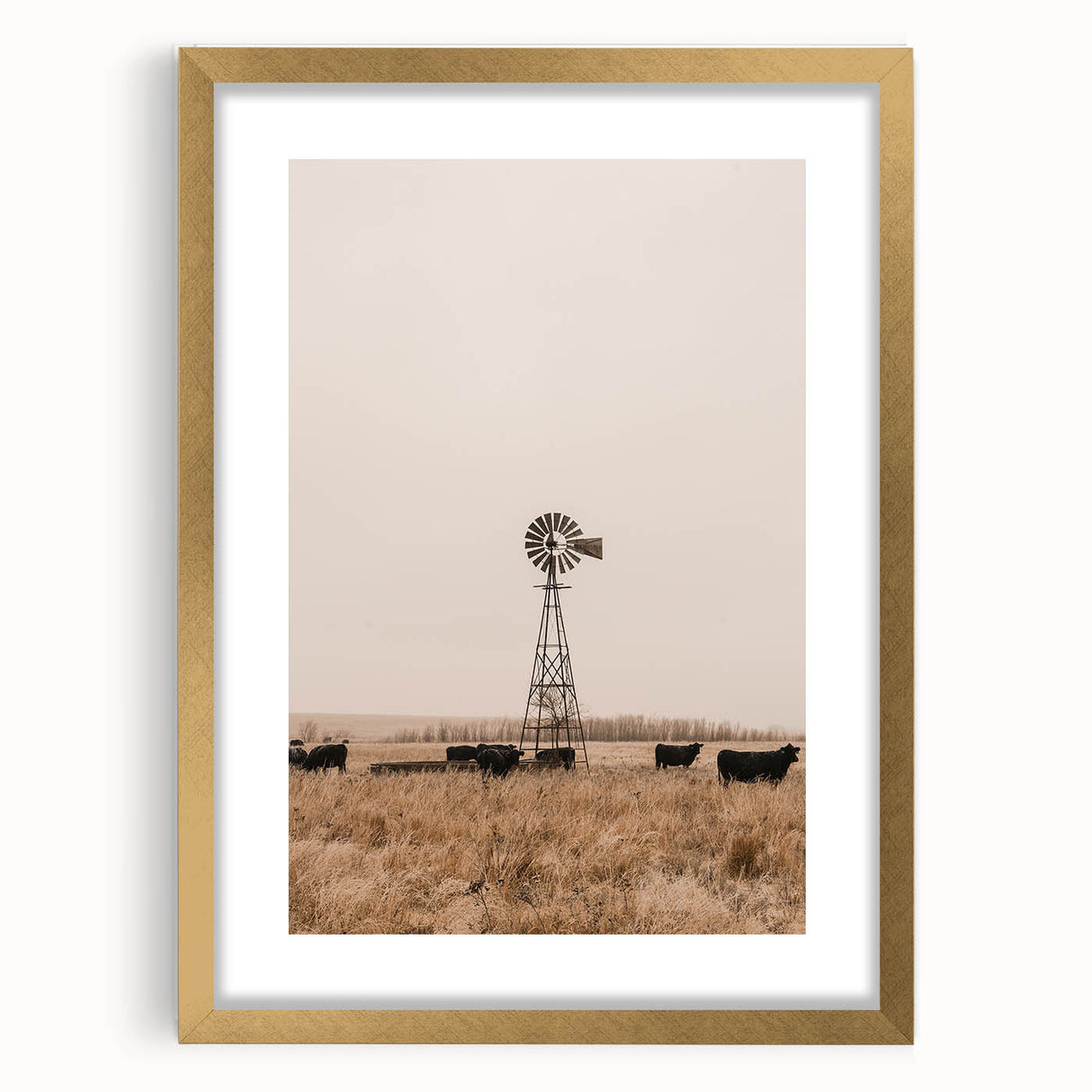 Farmhouse Wall Art - Windmill and Cattle Rustic Country Style Decor