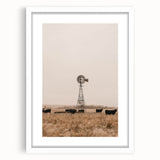 Farmhouse Wall Art - Windmill and Cattle Rustic Country Style Decor