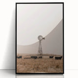 Farmhouse Wall Art - Windmill and Cattle Rustic Country Style Decor