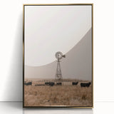 Farmhouse Wall Art - Windmill and Cattle Rustic Country Style Decor