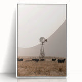 Farmhouse Wall Art - Windmill and Cattle Rustic Country Style Decor