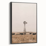 Farmhouse Wall Art - Windmill and Cattle Rustic Country Style Decor