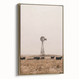 Farmhouse Wall Art - Windmill and Cattle Rustic Country Style Decor