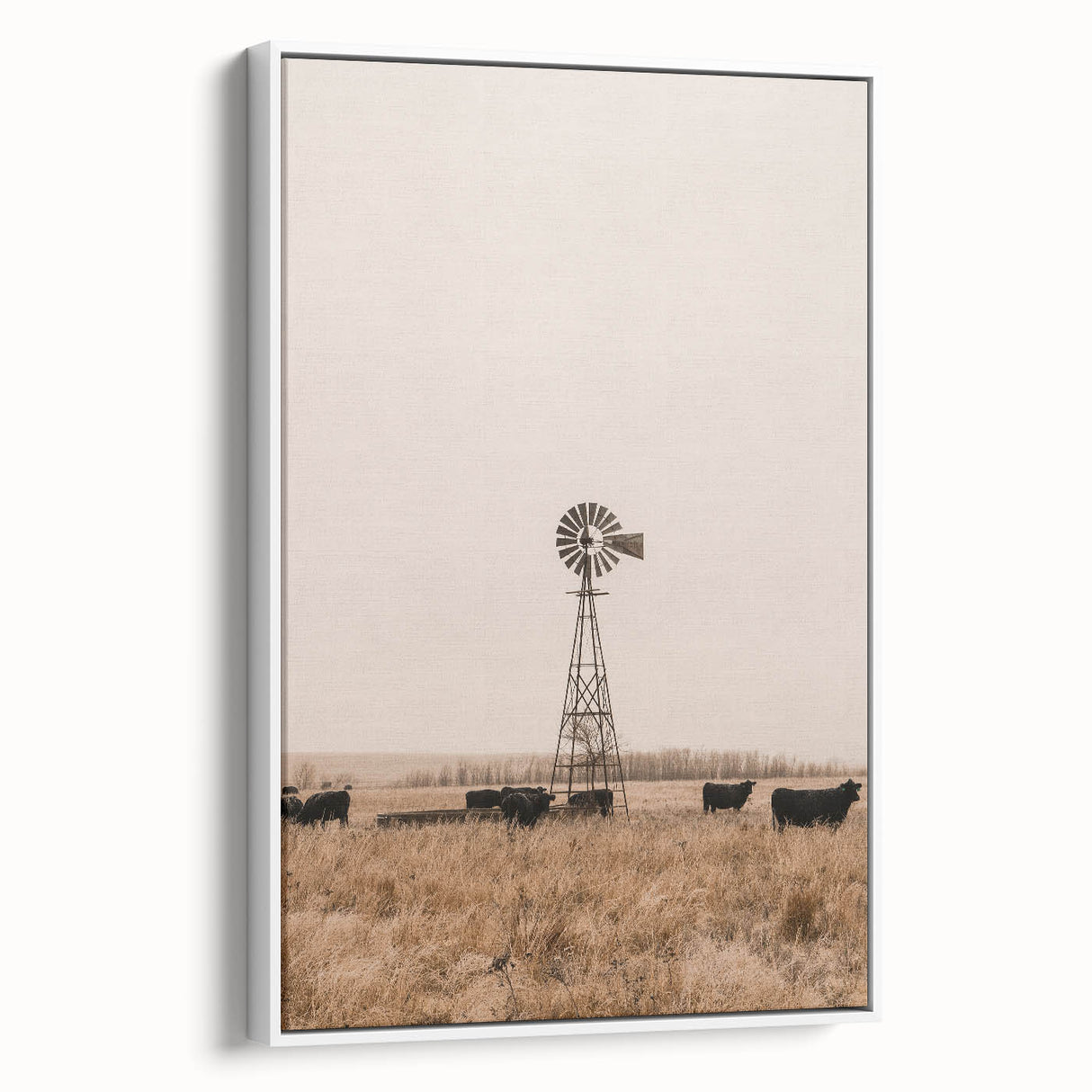 Farmhouse Wall Art - Windmill and Cattle Rustic Country Style Decor