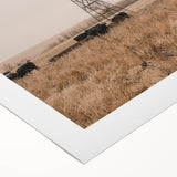 Farmhouse Wall Art - Windmill and Cattle Rustic Country Style Decor